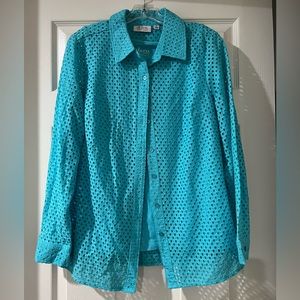 Like New d denim & Co. 2 teal piece blouse!